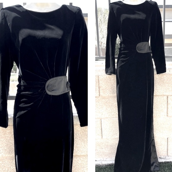 Valentino Dresses & Skirts - VALENTINO Vintage Black Backless Velvet Gown